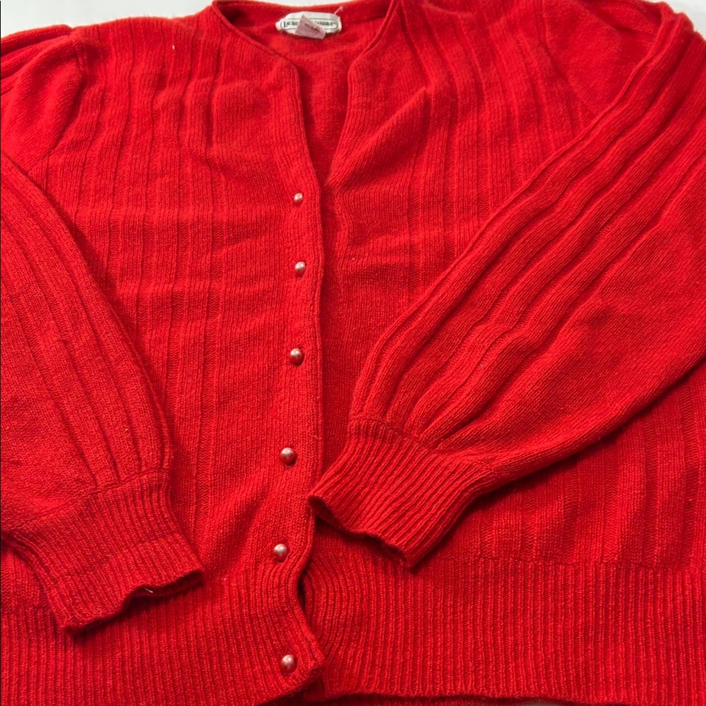 Lauren Alexandra Red Women's Cardigan Sweater - Picture 14 of 16